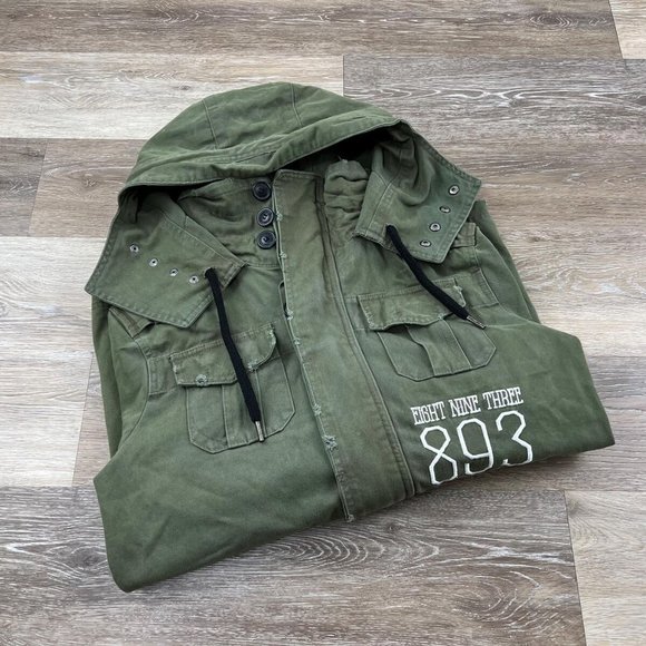 YAKUZA Columbian Military JB 8043 Green Hooded Military Jacket Men's Size Small